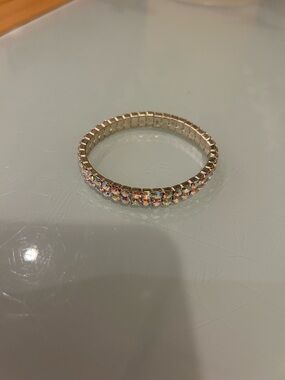 Aurora Crystal Stretch Bracelet - Silver Tone Sparkle